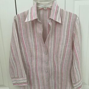 Ladies 3/4 sleeve 100% cotton blouse